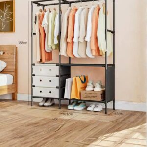 Ropero Perchero Organizador de 2 Cuerpos